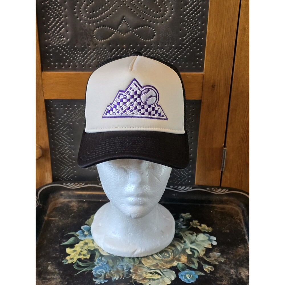 New Era Colorado Rockies Checkered Flag 9FORTY A-Frame Snapback Trucker Hat Cap